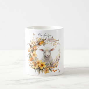Watercolor Easter Lamb Personalised Coffee Mug