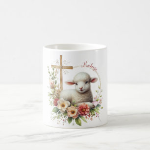 Watercolor Easter Lamb Personalised Coffee Mug
