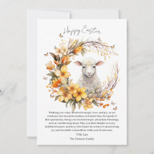 Watercolor Easter Lamb Personalised Holiday Card