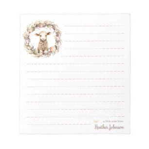 Watercolor Easter Lamb Personalised Notepad
