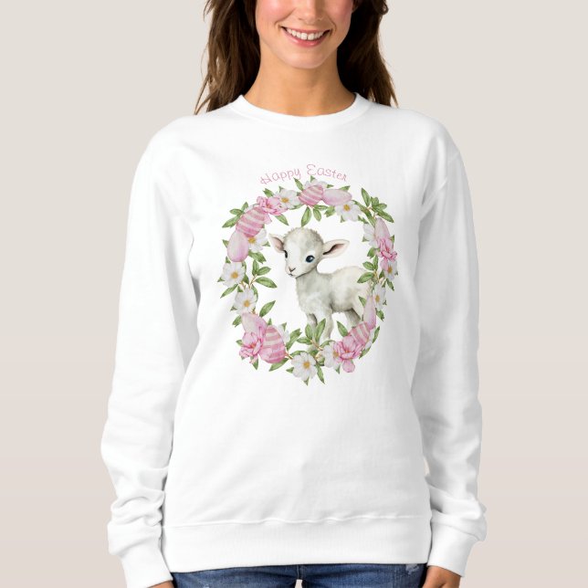 Watercolor Easter Lamb Personalised Sweatshirt (Front)