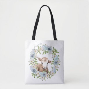 Watercolor Easter Lamb Personalised Tote Bag