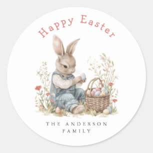 Watercolor Easter Party Classic Round Sticker