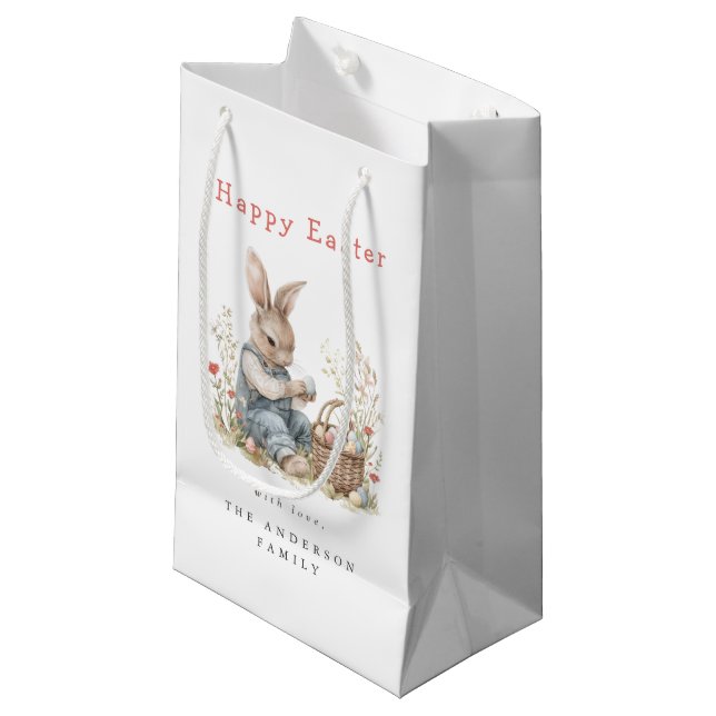 Watercolor Easter Party Small Gift Bag (Front Angled)