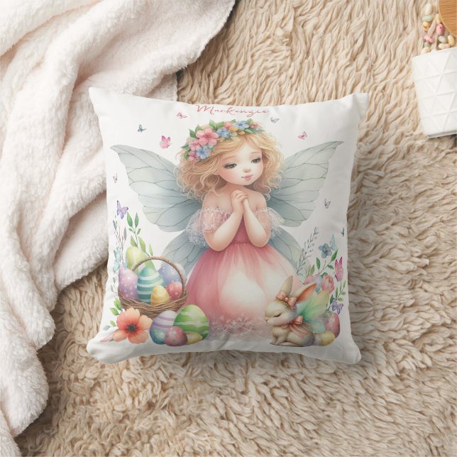 Watercolor Easter Spring Fairy Cushion (Blanket)