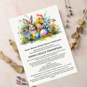 Watercolor Easter Spring Theme Bridal Shower Invitation