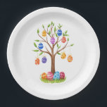 Watercolor Easter Tree with Hanging Decorated Eggs Paper Plate<br><div class="desc">A stunning watercolor illustration of a magical Easter tree adorned with colorful hanging eggs. With vibrant patterns and lush green leaves,  this whimsical spring design brings a festive and artistic touch to your collection. Perfect for planners,  water bottles,  or as a unique holiday gift.</div>