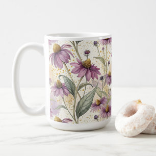 Watercolor Echinacea Purple & Gold  Coffee Mug