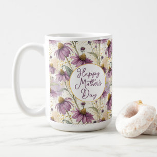 Watercolor Echinacea Purple & Gold Coffee Mug