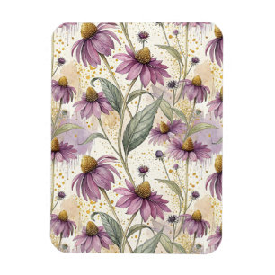 Watercolor Echinacea Purple & Gold Magnet