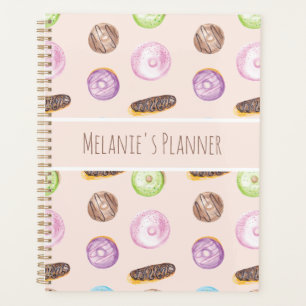 Watercolor Eclairs Doughnuts Fun Whimiscal Sweet Planner