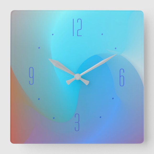 Watercolor Effect Blue/Aqua/Terra > Plain Clocks (Front)