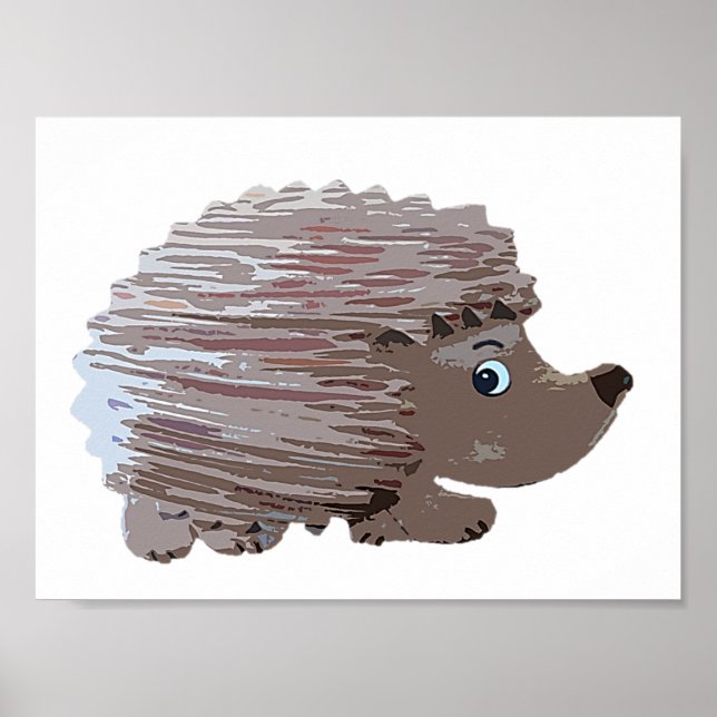 Watercolor Effect Hedgehog Poster (Front)