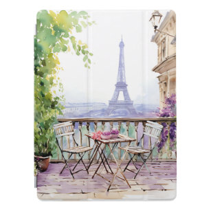Watercolor Eifel Tower Paris French Cafe iPad Pro Cover
