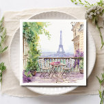 Watercolor Eifel Tower Paris French Cafe Napkin<br><div class="desc">Watercolor Eifel Tower Paris French Cafe Paper Party Napkins features a watercolor french cafe seating area with Paris and the Eifel Tower in the background. Created by Evco Studio www.zazzle.com/store/evcostudio</div>