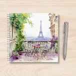 Watercolor Eiffel Tower Paris French Cafe Notebook<br><div class="desc">Watercolor Eiffel Tower Paris French Cafe Notebooks features a watercolor french cafe seating area with Paris and the Eiffel Tower in the background. Created by Evco Studio www.zazzle.com/store/evcostudio</div>