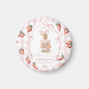 Watercolor elegant Berry Sweet girl strawberry bi Magnet