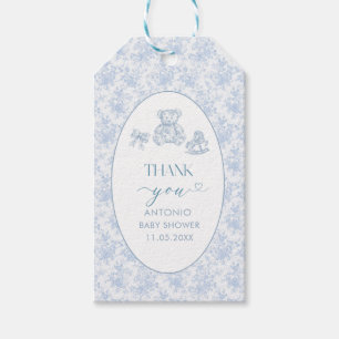 Watercolor Elegant Blue Bow Ribbon  Toys Baby Show Gift Tags