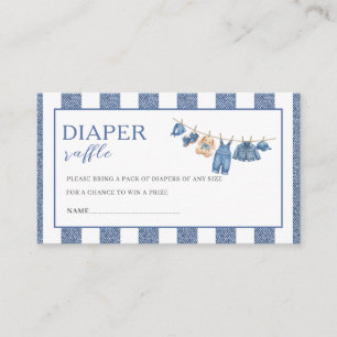 Watercolor elegant Blue JeanDenim Western baby s Enclosure Card