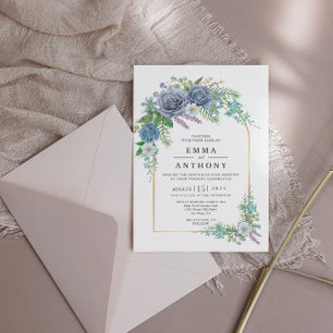 Watercolor Elegant Bohemian Wedding Invitation