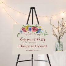 Watercolor Elegant Boho Welcome Engagement Party