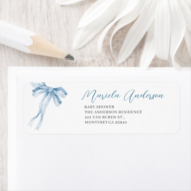 Watercolor Elegant Bow Ribbon  baby shower (Insitu)