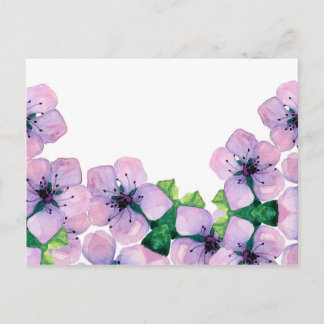 Watercolor elegant card with japanese sakura
