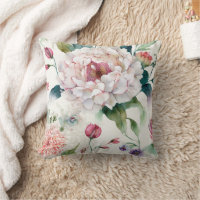 Watercolor elegant delicate asian floral pattern
