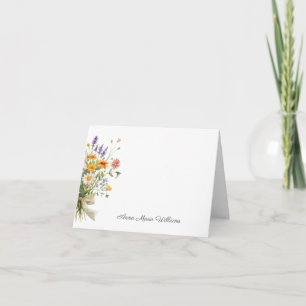 Watercolor Elegant Floral Note Card