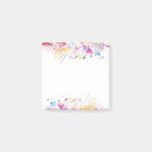 Watercolor Elegant Floral Pastel Post-it Notes