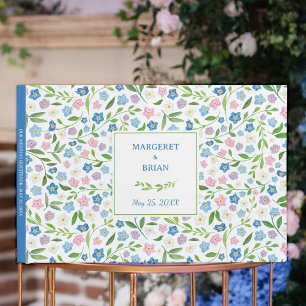 Watercolor Elegant Floral Signature Wedding Guest Book