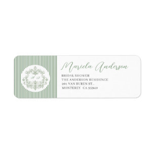 Watercolor Elegant green floral chinoiserie  brida