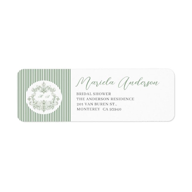 Watercolor Elegant green floral chinoiserie  brida (Front)