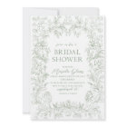 Watercolor elegant green floral chinoiserie  Brida