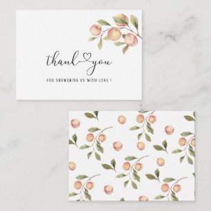 Watercolor Elegant Little Peach baby shower thank Card
