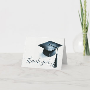 Watercolor Elegant Modern Graduation Thank You Card