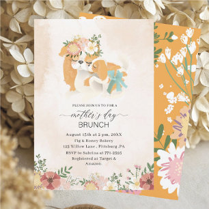 Watercolor Elegant Mother is Day brunch Baby showe Invitation