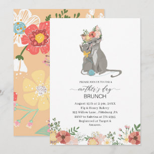 Watercolor Elegant Mother is Day brunch Baby showe Invitation