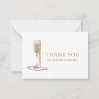 Watercolor Elegant Perls Prosecco Bridal Shower Th