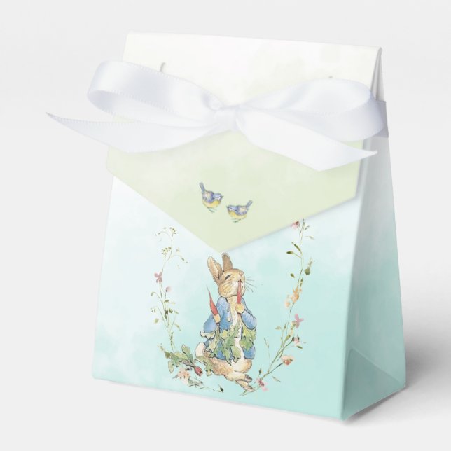 Watercolor Elegant Peter Rabbit wildflower baby sh Favour Box (Front Side)