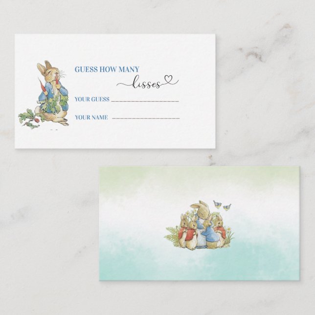 Watercolor Elegant Peter Rabbit wildflowers baby s Enclosure Card (Front/Back)