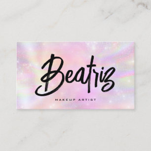 Watercolor elegant pink feminine girly beauty business card