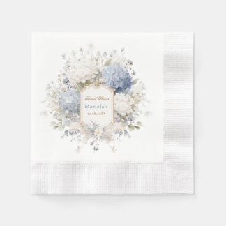 Watercolor elegant Royal Botanique hydrangea flowe Napkin