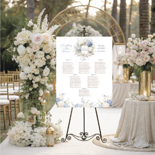 Watercolor Elegant Royal Botanique something blue  Poster