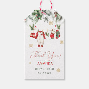 Watercolor Elegant Santa Baby Christmas Baby Sho Gift Tags