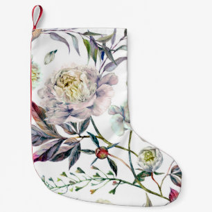 Watercolor Elegant Seamless Pattern made of White  Small Christmas Stocking
