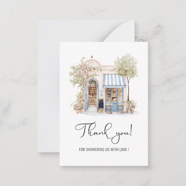 Watercolor Elegant She Said Oui Bridal Shower Than Card (Front)