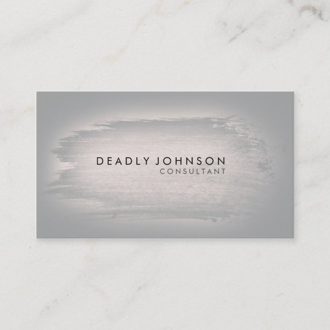 Watercolor Elegant Simple Splatter Black Grey Business Card (Front)