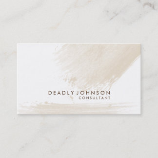 Watercolor Elegant Simple Splatter Cream Business Card