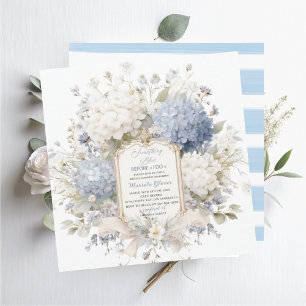 Watercolor Elegant  Something Blue Bridal Shower Invitation